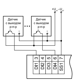 Подключение датчиков с выходным транзистором p-n-p типа