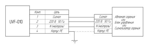 Схема внешних подключений UVF-010