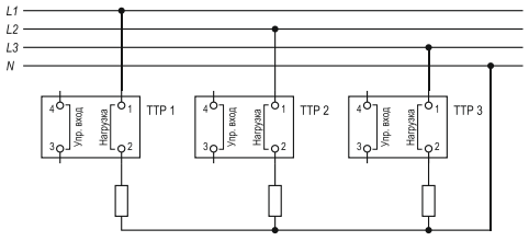 Трехфазная нагрузка. Схема подключения «звезда с нейтралью»