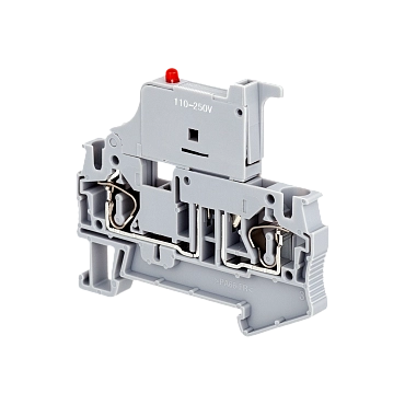 MTS-4F220 - Клемма пружинная с держателем предохранителя, 4 мм², индикация 220В